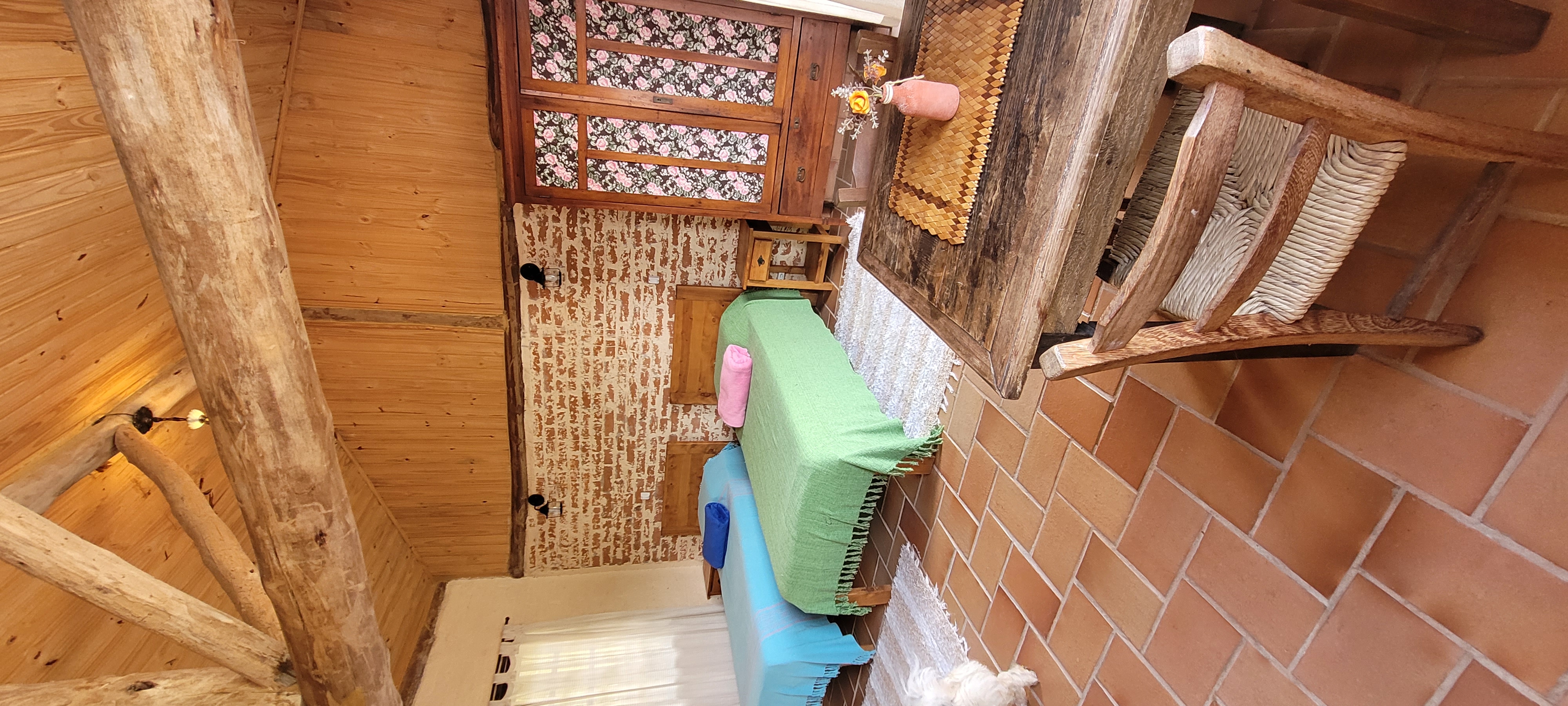 Primeira vista do quarto do chalé Sevak 2